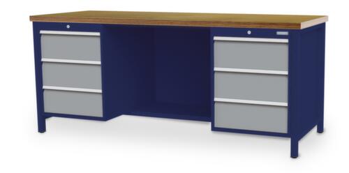 Bedrunka + Hirth Établi, 6 tiroirs, 1/2 tablette