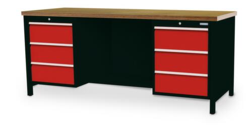 Bedrunka + Hirth Établi, 6 tiroirs, 1/2 tablette