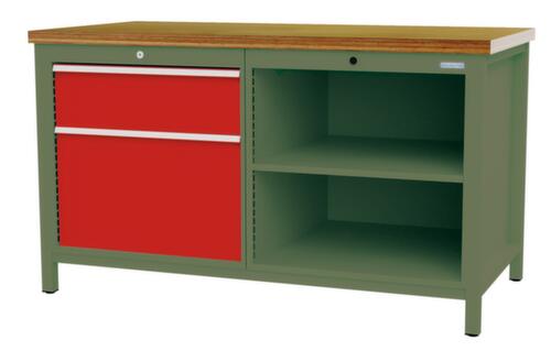 Bedrunka + Hirth Établi, 1 tiroir, 1 armoire, 2 tablettes