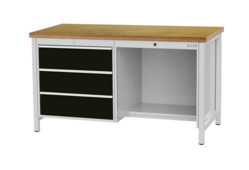 Bedrunka + Hirth Établi, 3 tiroirs, 1/2 tablette