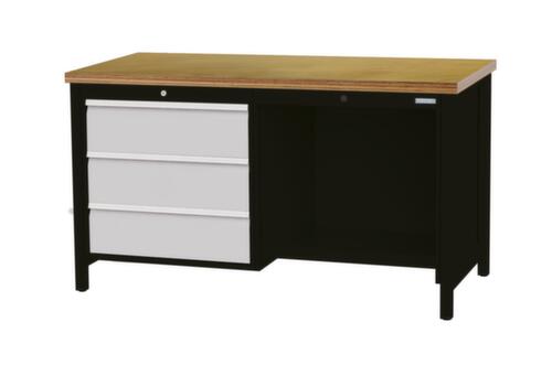 Bedrunka + Hirth Établi, 3 tiroirs, 1/2 tablette