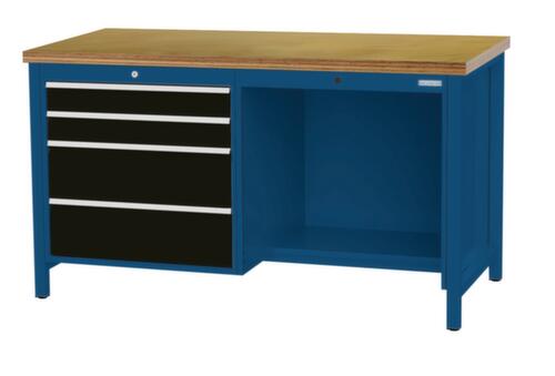 Bedrunka + Hirth Établi, 4 tiroirs, 1/2 tablette