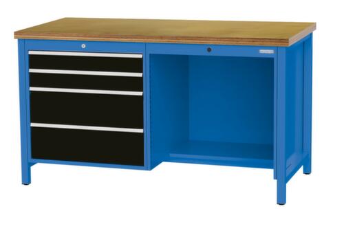 Bedrunka + Hirth Établi, 4 tiroirs, 1/2 tablette