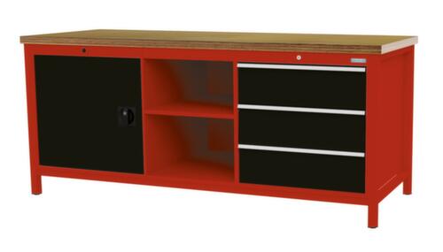 Bedrunka + Hirth Établi, 3 tiroirs, 1 armoire, 2 tablettes