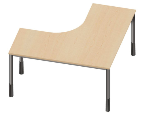 Nowy Styl Bureau à retour E10 avec piètement 4 pieds en tube rond