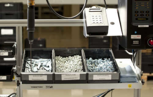 Treston bac compartimentable ESD, noir, profondeur 300 mm