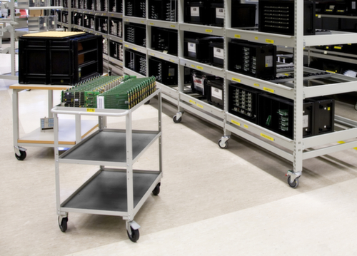 Treston Chariot à étagères EDD, force 90 kg, 3 plateaux