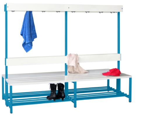 PAVOY Banc vestiaire Basis avec crochets et lames en plastique