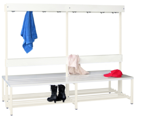 PAVOY Banc vestiaire Basis avec crochets et lames en plastique
