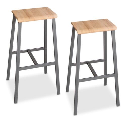 kit de tabouret de bar Industrial, assise nature, patins en feutre