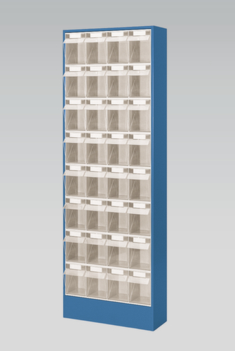 Armoire à tiroirs avec bacs repliables, 32 bacs, transparent