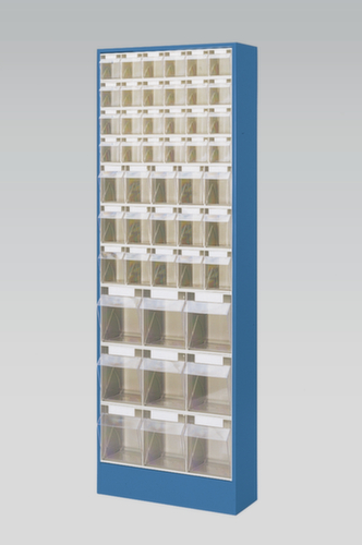 Armoire à tiroirs avec bacs repliables, 48 bacs, transparent