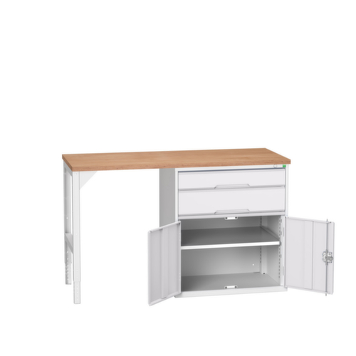 bott Établi verso, 2 tiroirs, 1 armoire, RAL7035 gris clair/RAL7035 gris clair