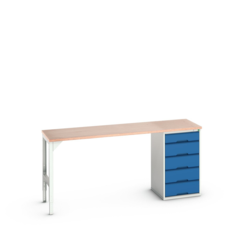 bott Établi verso, 5 tiroirs, RAL7035 gris clair/RAL5010 bleu gentiane