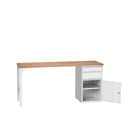 bott Établi verso, 2 tiroirs, 1 armoire, RAL7035 gris clair/RAL7035 gris clair