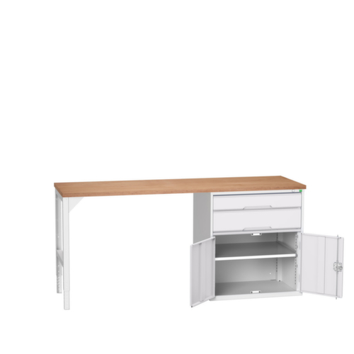 bott Établi verso, 2 tiroirs, 1 armoire, RAL7035 gris clair/RAL7035 gris clair