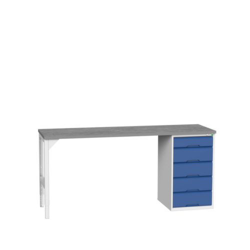bott Établi verso, 5 tiroirs, RAL7035 gris clair/RAL5010 bleu gentiane