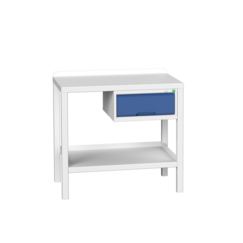 bott Établi verso, 1 tiroir, 1 tablette, RAL7035 gris clair/RAL5010 bleu gentiane