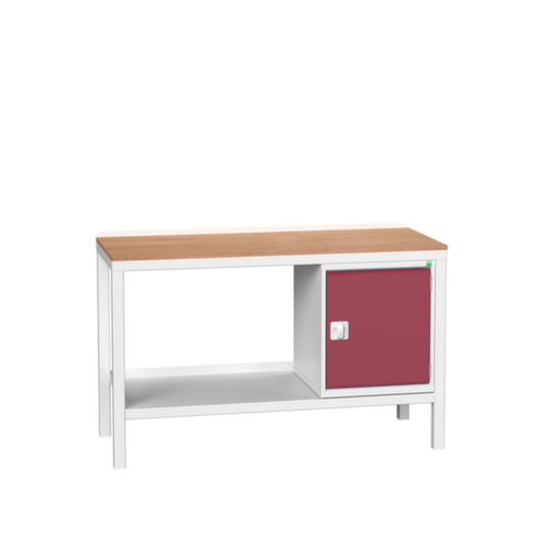 bott Établi verso, 1 armoire, 1 tablette, RAL7035 gris clair/RAL3004 rouge pourpre