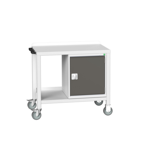 bott Établi mobile verso, 1 armoire, 1/2 tablette, 1 poignée, RAL7035 gris clair/RAL7016 gris anthracite