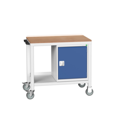 bott Établi mobile verso, 1 armoire, 1/2 tablette, 1 poignée, RAL7035 gris clair/RAL5010 bleu gentiane