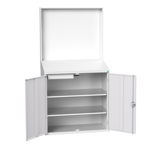 bott armoire avec pupitre verso avec paroi arrière, RAL7035 gris clair/RAL7035 gris clair