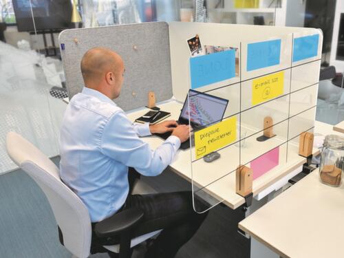 Legamaster cloison de table ELEMENTS en verre acrylique, hauteur x largeur 600 x 1200 mm