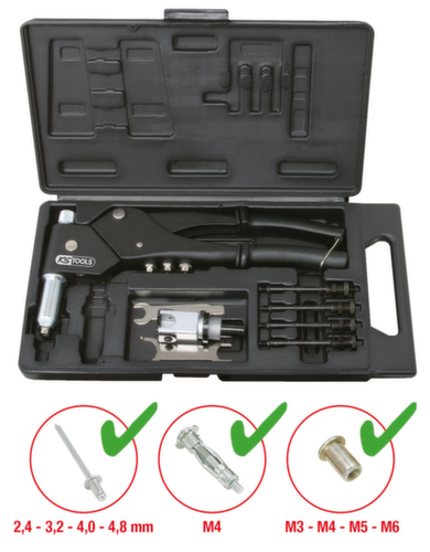 KS Tools Jeu de rivets manuels universels