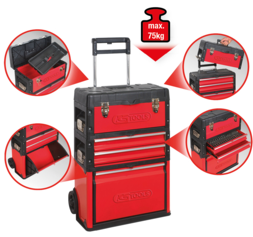 KS Tools Boîte à outils mobile en plastique-acier