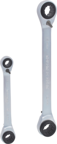 KS Tools Jeu de clés à cliquet double réversible GEARplus 4 en 1