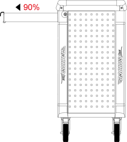 KS Tools RACINGline BLACK/ROT Chariot d'atelier avec 7 tiroirs et 515 outils haut de gamme
