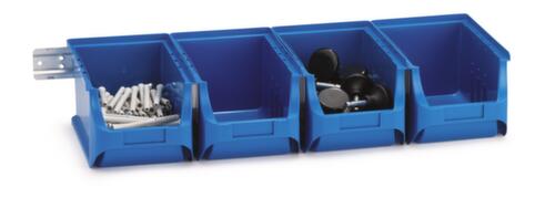 bac à bec avec glissière murale, bleu, profondeur 235 mm, polypropylène