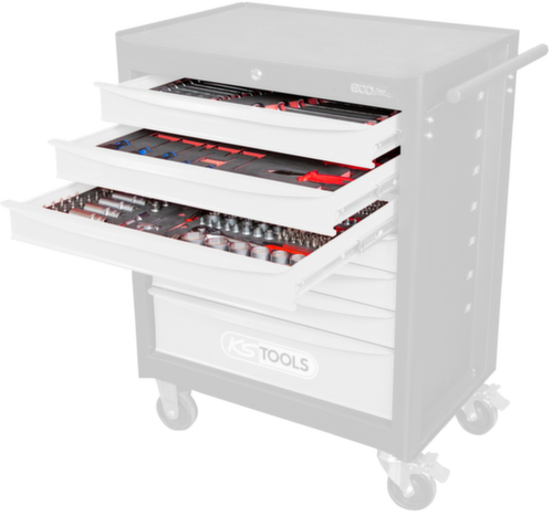 KS Tools Système universel d'insertion pour 3 tiroirs avec 215 outils de qualité supérieure