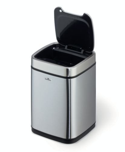 Durable Poubelle à capteur NO TOUCH en acier inoxydable, 6 l, argent métallique