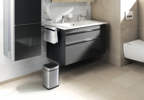 Durable Poubelle à capteur NO TOUCH en acier inoxydable, 6 l, argent métallique
