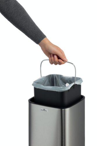 Durable Poubelle à capteur NO TOUCH en acier inoxydable, 6 l, argent métallique