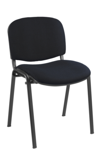 Chaise rembourrée empilable, assise tissu (100 % polyester), noir