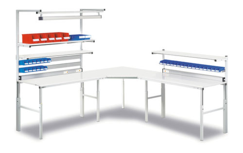 Treston Angle de liaison pour poste de travail avec tablette, largeur x profondeur 1100 x 700 mm, plaque RAL7035 gris clair