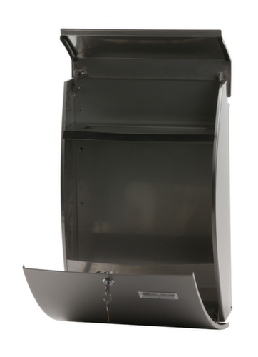 Boîte aux lettres murale en acier inoxydable Tian avec plaque signalétique