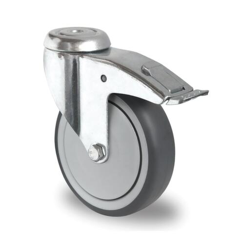 Cascoo Roulette pivotante avec trou de fixation et frein