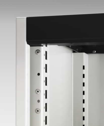 bott Armoire à tiroirs cubio surface de base 650x650 mm, 4 tiroir(s), RAL7035 gris clair/RAL3004 rouge pourpre