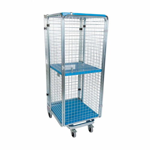 Bac sur roulettes de sécurité emboîtable nestainer® avec fond en plastique, force 500 kg, longueur x largeur 820 x 725 mm