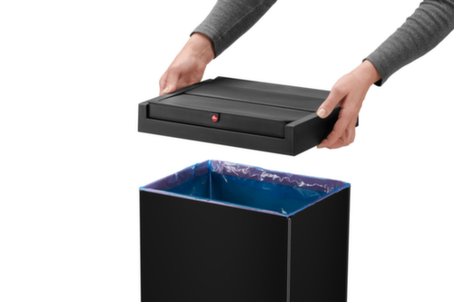 Hailo Poubelle Big-Box Swing XL avec couvercle oscillant à fermeture automatique, 52 l, noir