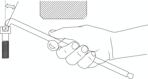 42 DKEL 2,5 Tournevis d'angle XL double tête sphérique 6 pans creux 2,5 mm