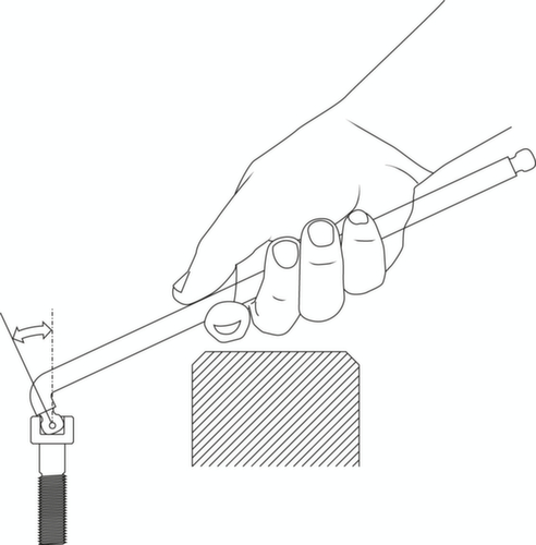 42 DKEL 2,5 Tournevis d'angle XL double tête sphérique 6 pans creux 2,5 mm