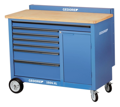 Établi à roulettes GEDORE 1504 XL largeur 1,25 m avec 7 tiroirs