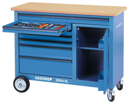 Établi à roulettes GEDORE 1504 XL largeur 1,25 m avec 7 tiroirs