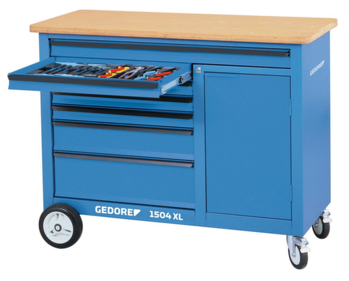 Établi à roulettes GEDORE 1504 XL largeur 1,25 m avec 7 tiroirs