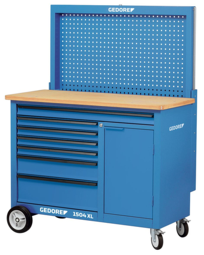 Établi à roulettes GEDORE 1504 XL largeur 1,25 m avec 7 tiroirs