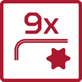 R36401009 Jeu de vis à angle droit TX T10-T50 9pcs avec